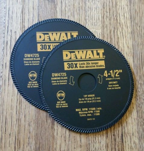 2-DEWALT DW4725B 4-1/2-Inch High Performance Diamond Masonry Blades