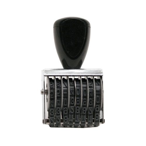 Traditional 8 Digit Rubber Number Stamp Type Size 1 Black (RN018)