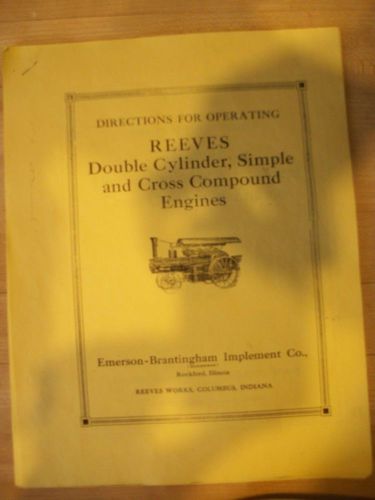 Reeves Compound Engine operating booklet reprint ships free