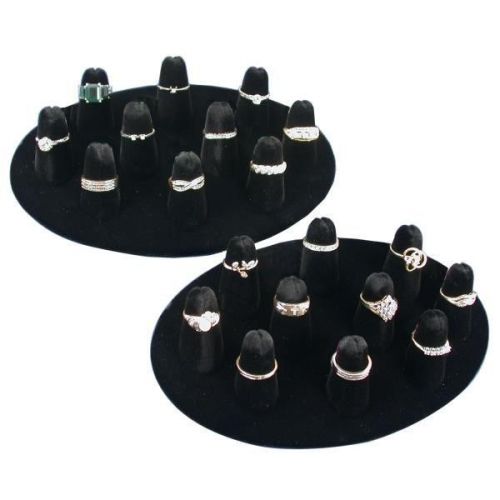 2-10 Black Velvet Finger Ring Display Jewelry Showcase