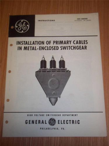 Vtg General Electric Manual~Installation of Cables in Metal-Enclosed Switchgear