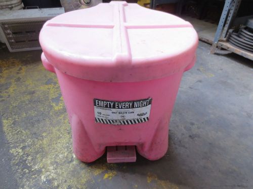 Oily Waste Can, 10 Gal., Poly, PINK, 935-FL,