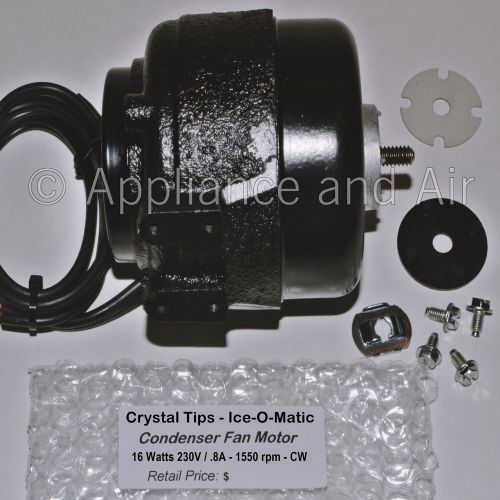 Crystal tips ice-o-matic 9161078-01 115v 16w condenser fan motor - ships today! for sale