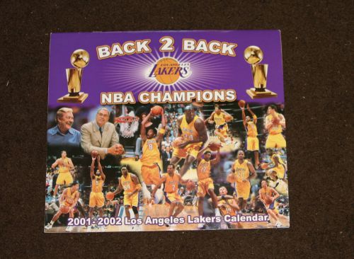 2001/02 LAKERS BACK 2 BACK NBA CHAMPIONS WALL CALENDAR