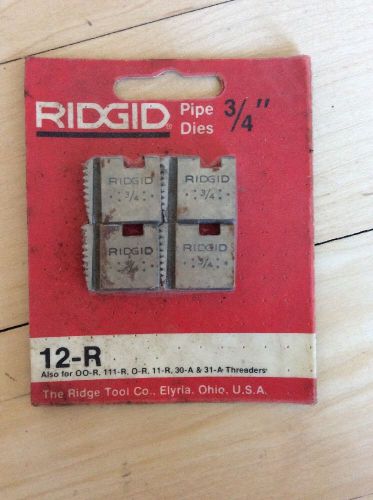 RIDGID 3/4&#034; NPT 12-R PIPE THREADING DIES O-R 111-R 30-A 31-A 00-R