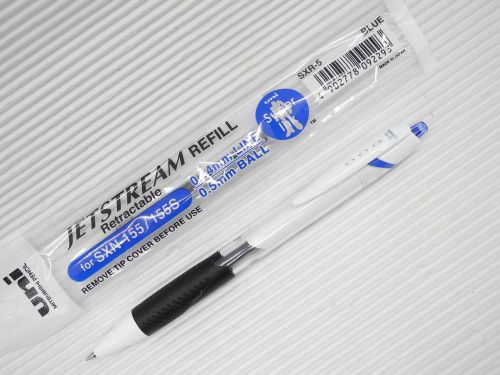 (1pen + 1refill pack) Uni-Ball Jetstream SXN-155 0.5mm roller ball pen blue