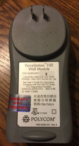 Polycom Voice Station 100 Wall Module 2201-06856-001 Power Supply