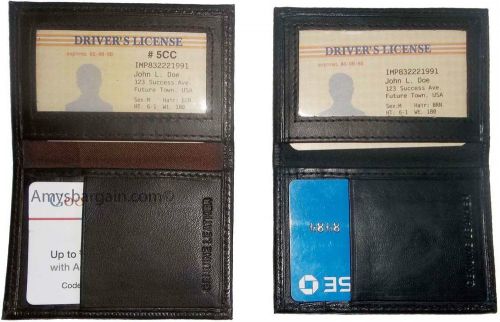 Slim Business Credit Card ID card case, Brown 4 Card holder, Brand New lot of 2
