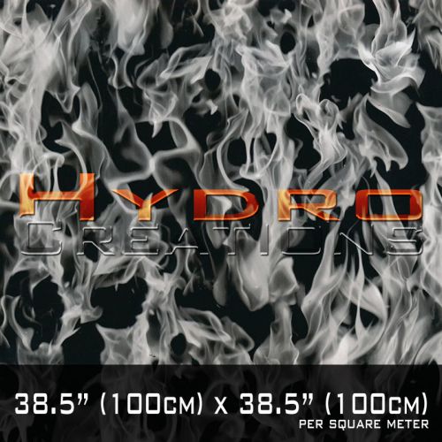 Hydrographic film for hydro dipping water transfer film white flames - smoke v2 for sale