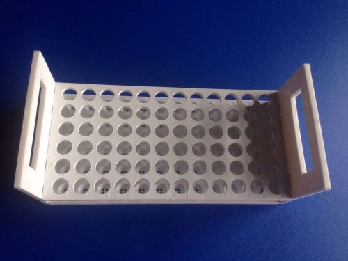 Bel-art 185130072 serum vial rack.10 to 13mm vials. white polypropylene,72-place for sale