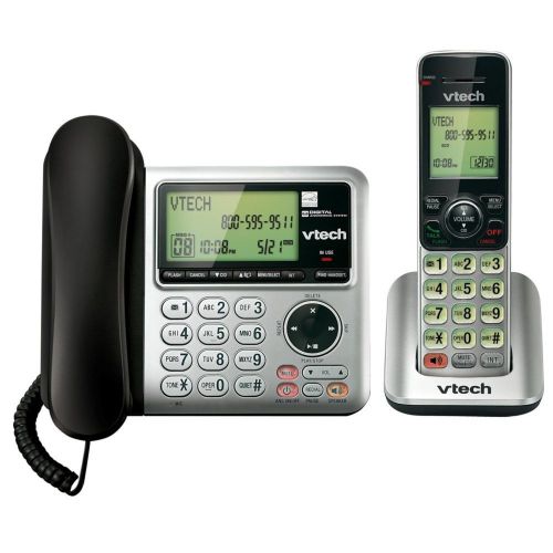 VTech CS6649 DECT 6.0 Expandable Corded Cordless Phone with Answering System ...