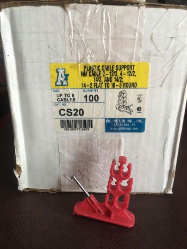 New Arlington CS20 Plastic Cable Support w/o Bundling for Steel Studs-Lot of 100