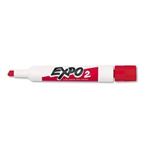 Expo 2 Low-Odor Dry Erase Markers Chisel Tip 12-Pack Red (80002)