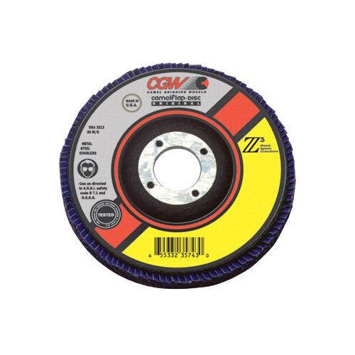 CGW - Flap Disc Z3 4-1/2&#034; x 7/8&#034; 60-Grit T27 - Box of 10 - 42304