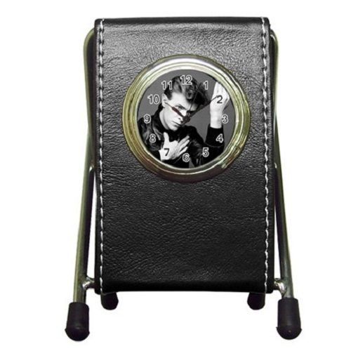 Vintage Celebrities David Bowie (2 in 1) Leather Pen Holder and Desktop Clock