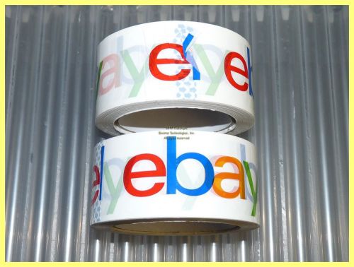 2 ROLLS OF 2&#034; WIDE 2 MIL EBAY BRANDED BOPP PACKING SHIPPING TAPE 75 YARDS EACH