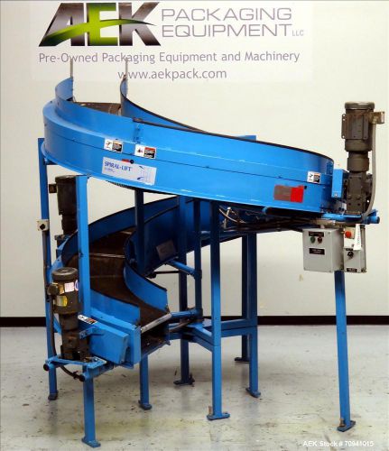 Used- Portec Spiral Case Conveyor. Designed to bring cases down 54.5&#034;  from an e