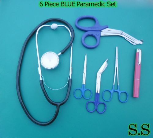6 Piece BLUE Paramedic Set - Diagnostic EMT Nursing EMS Emergency Sprague
