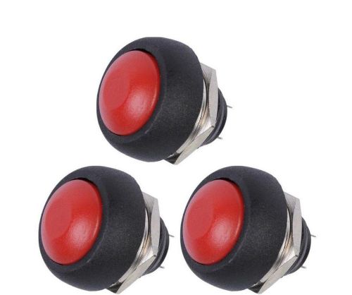 10pcs Red 12mm Waterproof momentary Push button Mini Round Switch 1A 250V