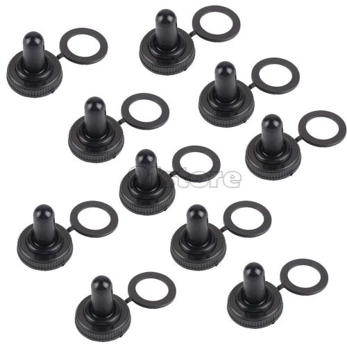 10Pcs 12mm Black Rubber Toggle Large switch hats Waterproof Boot Cover Cap SR1S