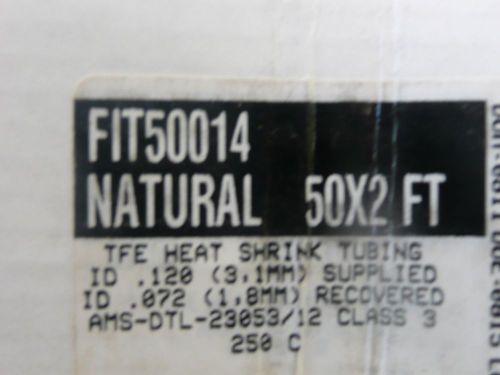 Alpha  FIT50014 Natural 50X2ft  Heat shrink tubing  .120 ID   48 2ft pcs   96ft