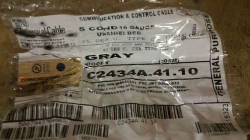 General cable/carol c2434a 16/5c str tc unshield media/comm wire usa cmg /10ft for sale