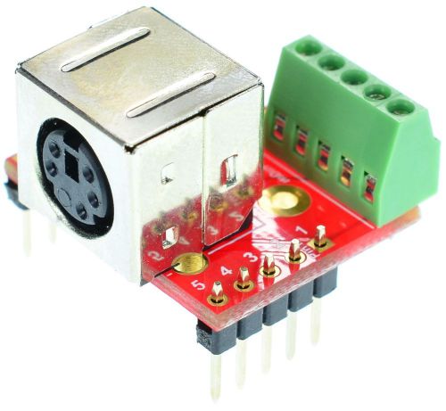 Mini Din 5 Female connector Breakout Board, adapter, eLabGuy mDIN5-F-BO-V1A