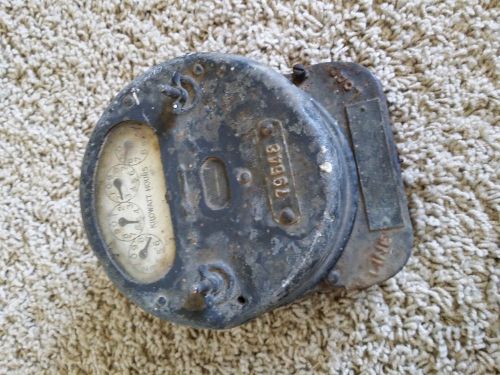 Vintage Cast Iron Metal 4 Dial Electric Kilowatt Hours Service Meter