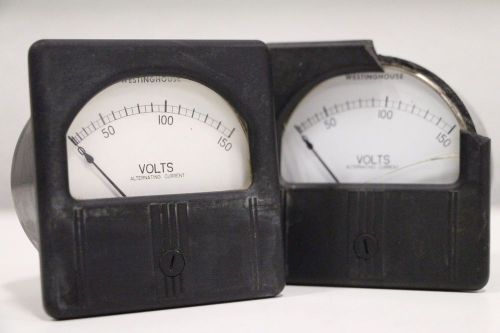 Pair of Westinghouse AC Alternating Current 0-150 Volt Meters RA-35 1159027