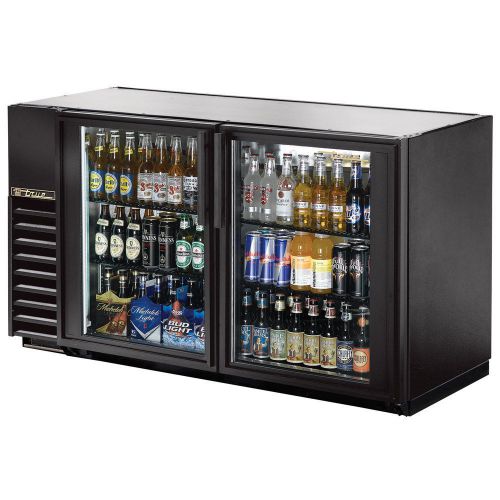 True tbb-24gal-60g-ld 60&#034; glass door back bar refrigerator with galvanized top for sale