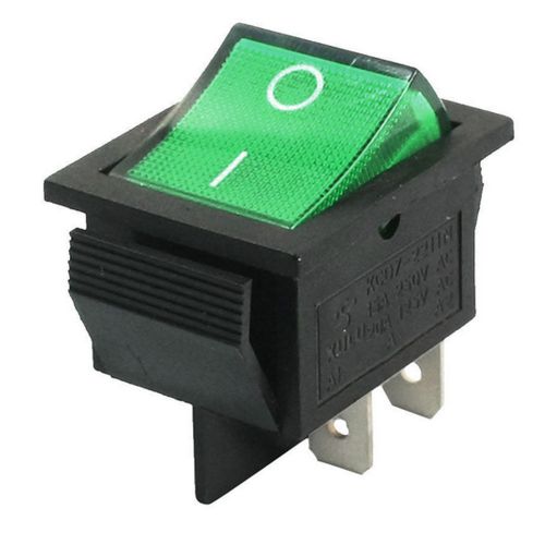 Electric DPST ON-OFF 2Position Green Lamp Boat Rocker Switch AC 125V 20A