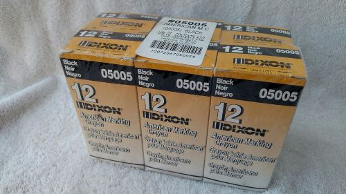 6 Dozen Dixon American Marking Crayons / Black - Model Number 05005