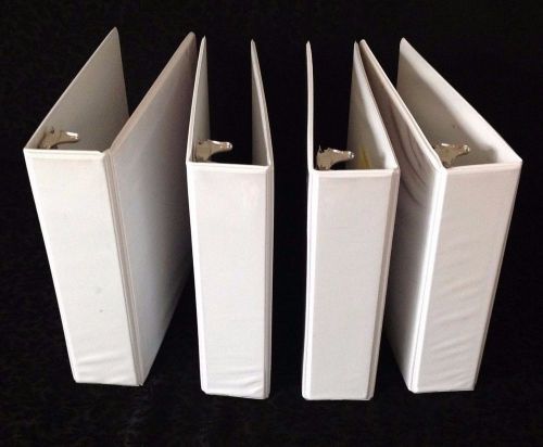Lot of (4)  *heavy duty*  2 1/2&#034;inch - 3 ring d-ring binders   #114 for sale