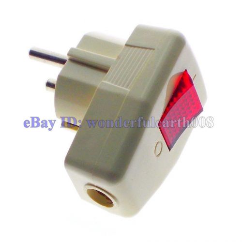 Schuko germany type f rewireable power plug 250v 16 amp w/ led indicator switch for sale