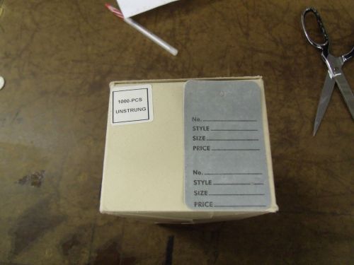 Bulk-Lot-box of  1,000 unstrung price tags .-hang tags-perforated-gray