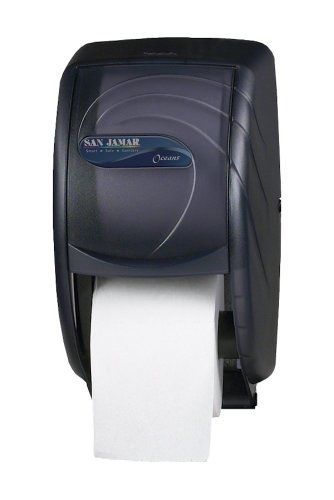 San Jamar R3590TBK Black Pearl Oceans Duett Standard Bath Tissue Dispenser