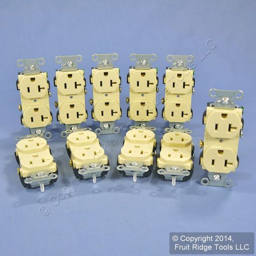 10 new hubbell bryant ivory commercial duplex receptacle outlets 20a 125v cr20-i for sale