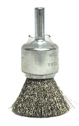 Weiler 11003 Coated Cup Crimped Wire End Brush, 3/4&#034;, 0.06&#034; Steel Fill Pack of