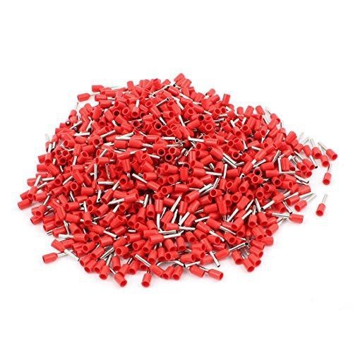 uxcell 1000Pcs E1008 Wire Crimp Connector Insulated Ferrule Terminal Red