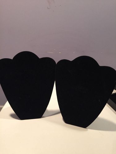 (2) Padded Necklace Display Easel - Black Velvet