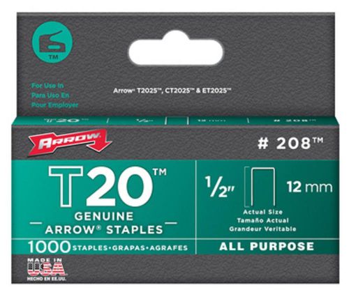 Arrow 1000pk T-20 1/2&#034; Staple #208