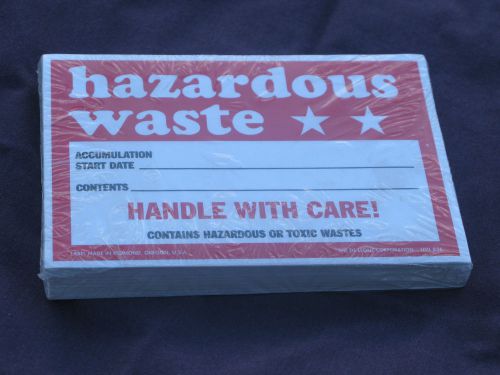 Hazardous Waste - Handle with Care Adhesive Labels - postcard size