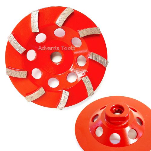 4.5” Spiral Turbo Diamond Grinding Cup Wheel for Concrete 9 Seg 5/8”-11 Threads