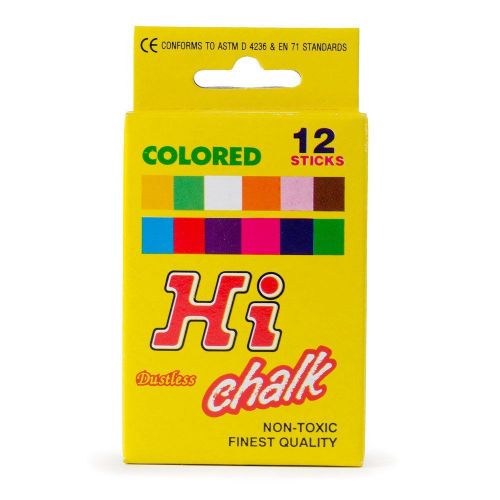 Dixon Prang Hygieia Chalk - 0.375 &#034; Chalk Size - Assorted Chalk - 12 / Pack