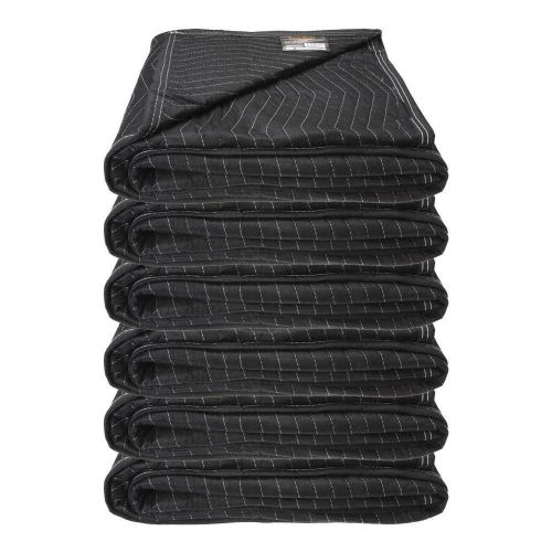 Moving Blanket (6-pack) 72&#034; X 80&#034; - Econo Mover (27 lbs/6 blankets, Black/Black)