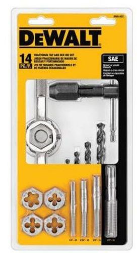 Dewalt fractional tap and large hexagon die set 14 piece made high carbon steel for sale
