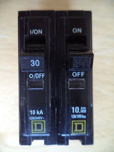Lot of 2 SQUARE D 1 Pole 30 Amp Type QO130 Circuit Breakers TESTED Free Shipping