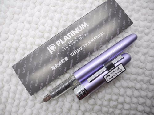 Purple Platinum 0.3mm Fountain pen with cap free 2 cartridges Black NO BOX