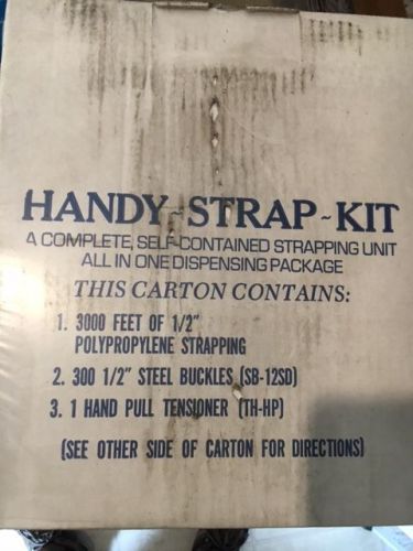 Handy-strap kit w/3000&#039; of 1/2&#034; polypropylene strapping, steel buckles, and tool for sale