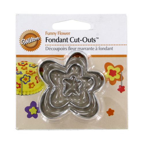 Wilton Funny Flower Fondant Cut-Outs, Small, Stainless Steel, Pack of 3